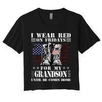 I Wear Red On Fridays For My GRANDSON Until He Comes Home Crop Top