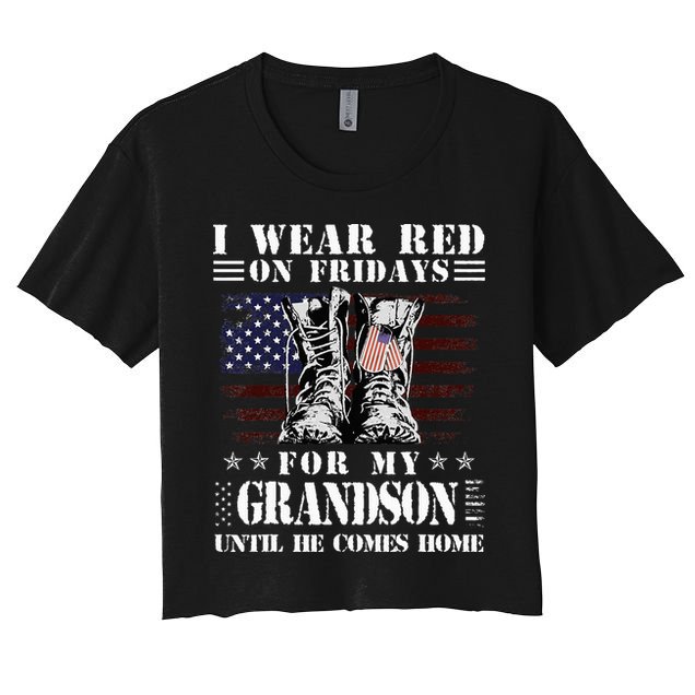 I Wear Red On Fridays For My GRANDSON Until He Comes Home Crop Top