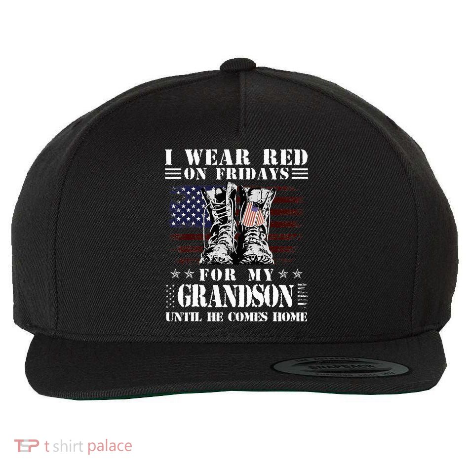 I Wear Red On Fridays For My GRANDSON Until He Comes Home Wool Snapback Cap