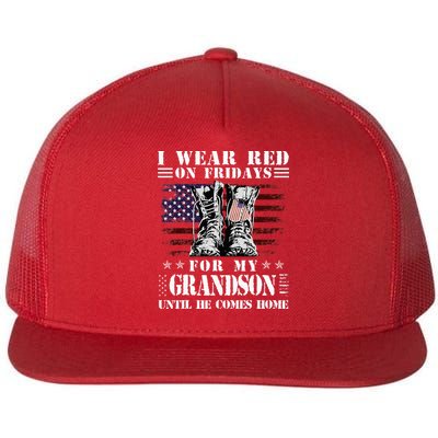 I Wear Red On Fridays For My GRANDSON Until He Comes Home Flatbill Hat