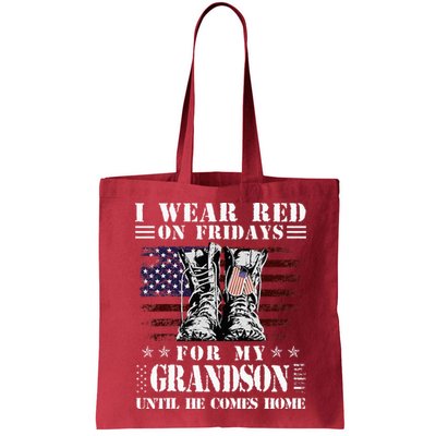 I Wear Red On Fridays For My GRANDSON Until He Comes Home Bag