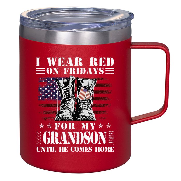 I Wear Red On Fridays For My GRANDSON Until He Comes Home 12oz Stainless Steel Coffee Mug