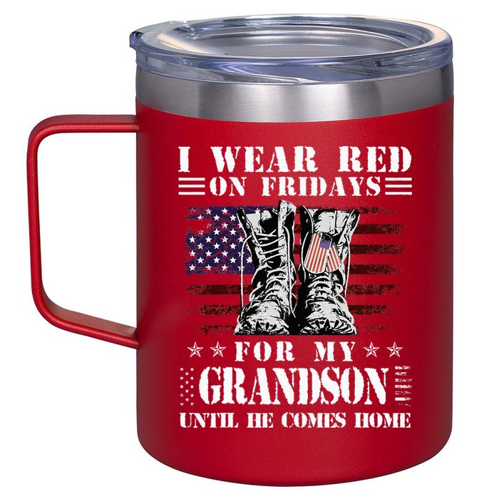 I Wear Red On Fridays For My GRANDSON Until He Comes Home 12oz Stainless Steel Coffee Mug