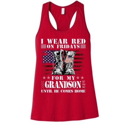 I Wear Red On Fridays For My GRANDSON Until He Comes Home Womens Tank Top