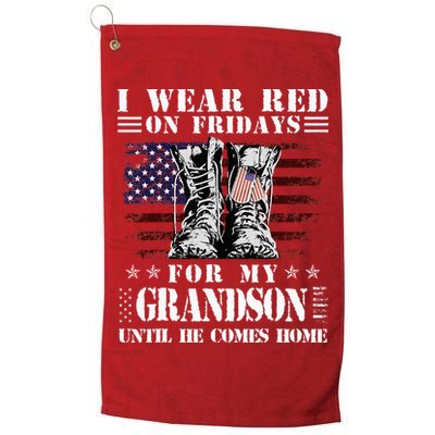 I Wear Red On Fridays For My GRANDSON Until He Comes Home Golf Towel