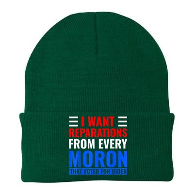 I Want Reparations From Every Moron That Voted For Biden Knit Cap Winter Beanie