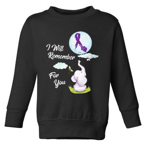 I Will Remember For You Alzheimers Awareness Elephant Ribbon Toddler Sweatshirt