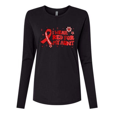 I Wear Red For My Aunt Heart Disease Awareness Funny Gift Womens Cotton Relaxed Long Sleeve T-Shirt