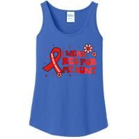 I Wear Red For My Aunt Heart Disease Awareness Funny Gift Ladies Essential Tank