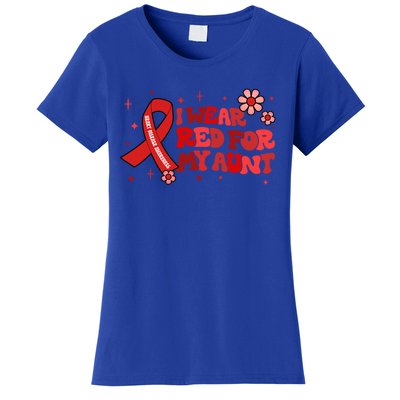 I Wear Red For My Aunt Heart Disease Awareness Funny Gift Women's T-Shirt