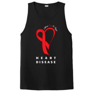 I Wear Red To Fight Heart Disease Awareness Chd Funny Gift Ribbon Gift PosiCharge Competitor Tank