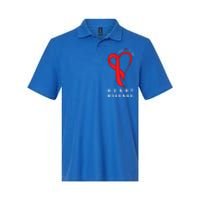 I Wear Red To Fight Heart Disease Awareness Chd Funny Gift Ribbon Gift Softstyle Adult Sport Polo