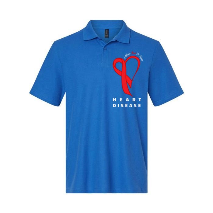 I Wear Red To Fight Heart Disease Awareness Chd Funny Gift Ribbon Gift Softstyle Adult Sport Polo