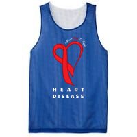 I Wear Red To Fight Heart Disease Awareness Chd Funny Gift Ribbon Gift Mesh Reversible Basketball Jersey Tank