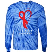 I Wear Red To Fight Heart Disease Awareness Chd Funny Gift Ribbon Gift Tie-Dye Long Sleeve Shirt