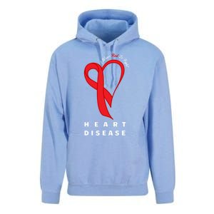 I Wear Red To Fight Heart Disease Awareness Chd Funny Gift Ribbon Gift Unisex Surf Hoodie