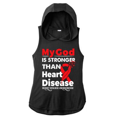 I Wear Red To Fight Heart Disease Awareness Month Gift Ladies PosiCharge Tri-Blend Wicking Draft Hoodie Tank