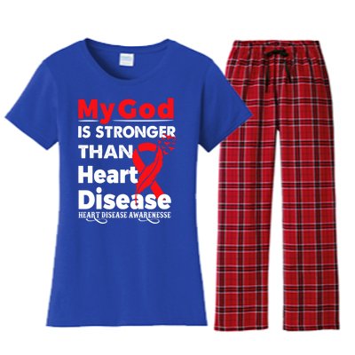 I Wear Red To Fight Heart Disease Awareness Month Gift Women's Flannel Pajama Set