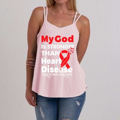 I Wear Red To Fight Heart Disease Awareness Month Gift Women's Strappy Tank