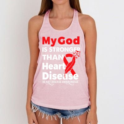 I Wear Red To Fight Heart Disease Awareness Month Gift Women's Knotted Racerback Tank