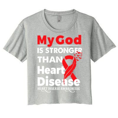 I Wear Red To Fight Heart Disease Awareness Month Gift Women's Crop Top Tee