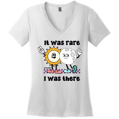 It Was Rare I Was There Solar Eclipse Women's V-Neck T-Shirt