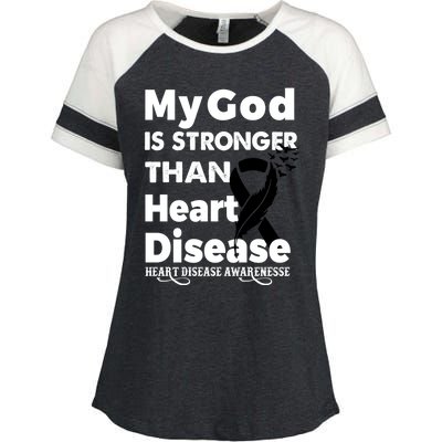 I Wear Red To Fight Heart Disease Awareness Month Cool Gift Enza Ladies Jersey Colorblock Tee