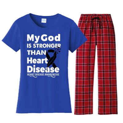 I Wear Red To Fight Heart Disease Awareness Month Cool Gift Women's Flannel Pajama Set