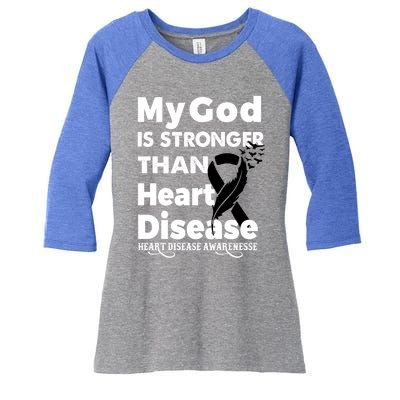 I Wear Red To Fight Heart Disease Awareness Month Cool Gift Women's Tri-Blend 3/4-Sleeve Raglan Shirt