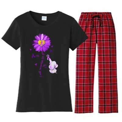 I Will Remember For You Elephant Alzheimers Awareness Women's Flannel Pajama Set