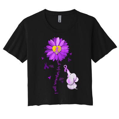 I Will Remember For You Elephant Alzheimers Awareness Women's Crop Top Tee