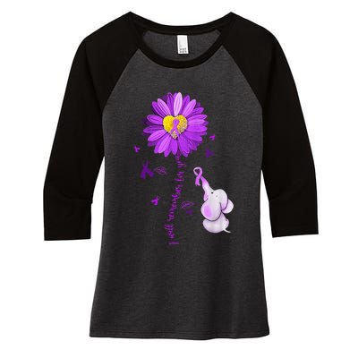 I Will Remember For You Elephant Alzheimers Awareness Women's Tri-Blend 3/4-Sleeve Raglan Shirt