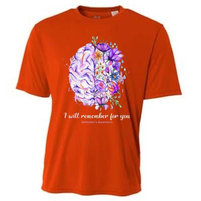 I Will Remember For You Brain AlzheimerS Awareness Cooling Performance Crew T-Shirt