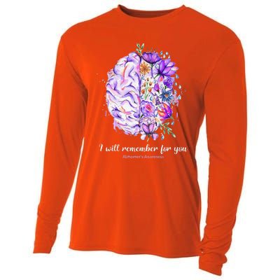 I Will Remember For You Brain AlzheimerS Awareness Cooling Performance Long Sleeve Crew