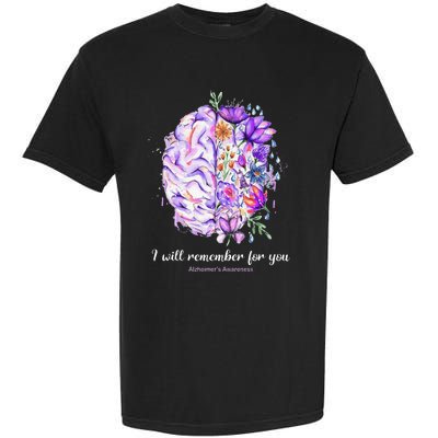 I Will Remember For You Brain AlzheimerS Awareness Garment-Dyed Heavyweight T-Shirt