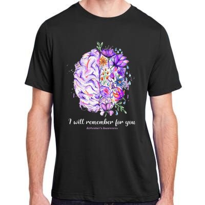 I Will Remember For You Brain AlzheimerS Awareness Adult ChromaSoft Performance T-Shirt