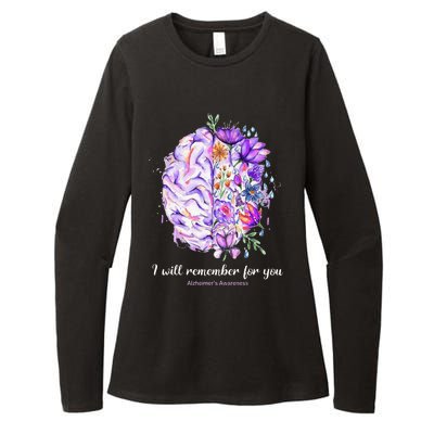 I Will Remember For You Brain AlzheimerS Awareness Womens CVC Long Sleeve Shirt