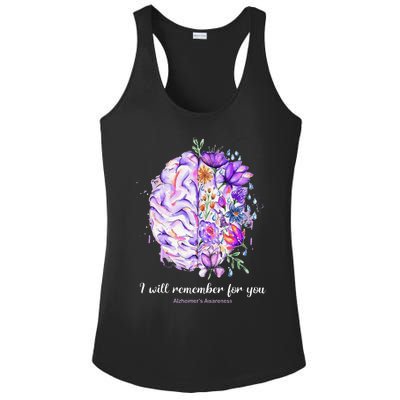 I Will Remember For You Brain AlzheimerS Awareness Ladies PosiCharge Competitor Racerback Tank