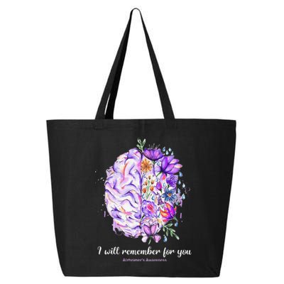 I Will Remember For You Brain AlzheimerS Awareness 25L Jumbo Tote