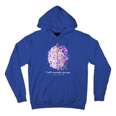 I Will Remember For You Brain AlzheimerS Awareness Hoodie