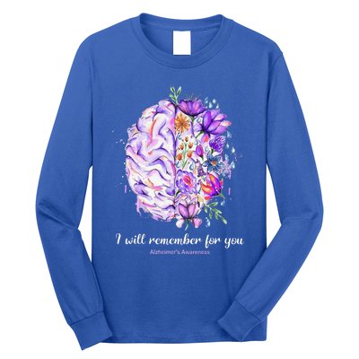 I Will Remember For You Brain AlzheimerS Awareness Long Sleeve Shirt