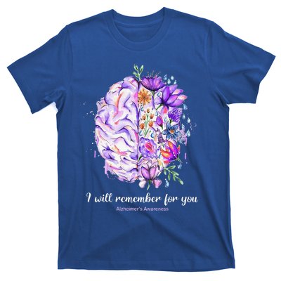 I Will Remember For You Brain AlzheimerS Awareness T-Shirt