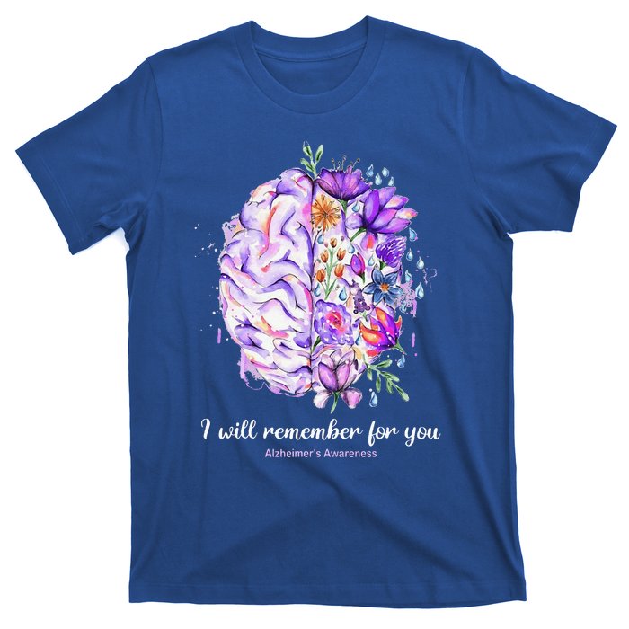 I Will Remember For You Brain AlzheimerS Awareness T-Shirt