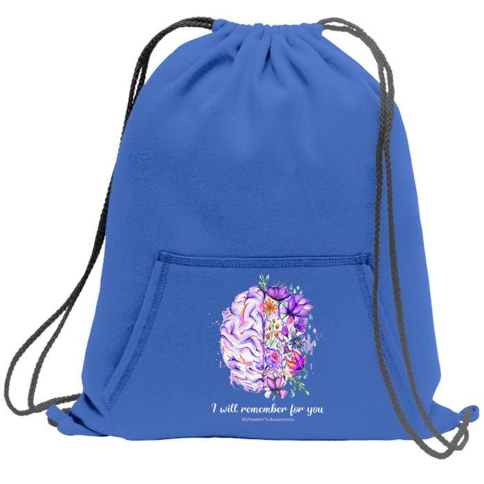 I Will Remember For You Brain AlzheimerS Awareness Sweatshirt Cinch Pack Bag