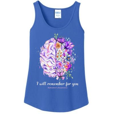 I Will Remember For You Brain AlzheimerS Awareness Ladies Essential Tank