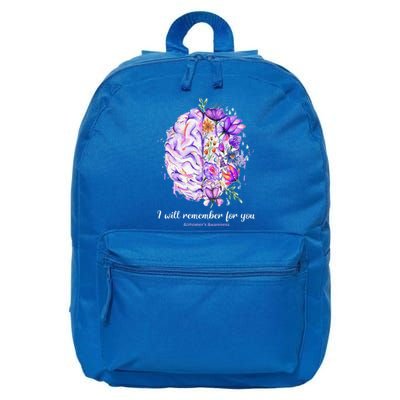 I Will Remember For You Brain AlzheimerS Awareness 16 in Basic Backpack