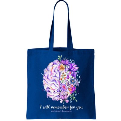 I Will Remember For You Brain AlzheimerS Awareness Tote Bag