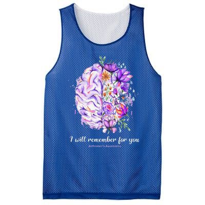 I Will Remember For You Brain AlzheimerS Awareness Mesh Reversible Basketball Jersey Tank