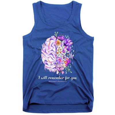 I Will Remember For You Brain AlzheimerS Awareness Tank Top