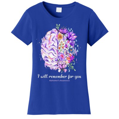 I Will Remember For You Brain AlzheimerS Awareness Women's T-Shirt